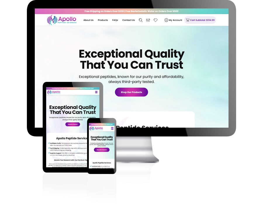 Apollo Peptide Services Website Design by Guido Media